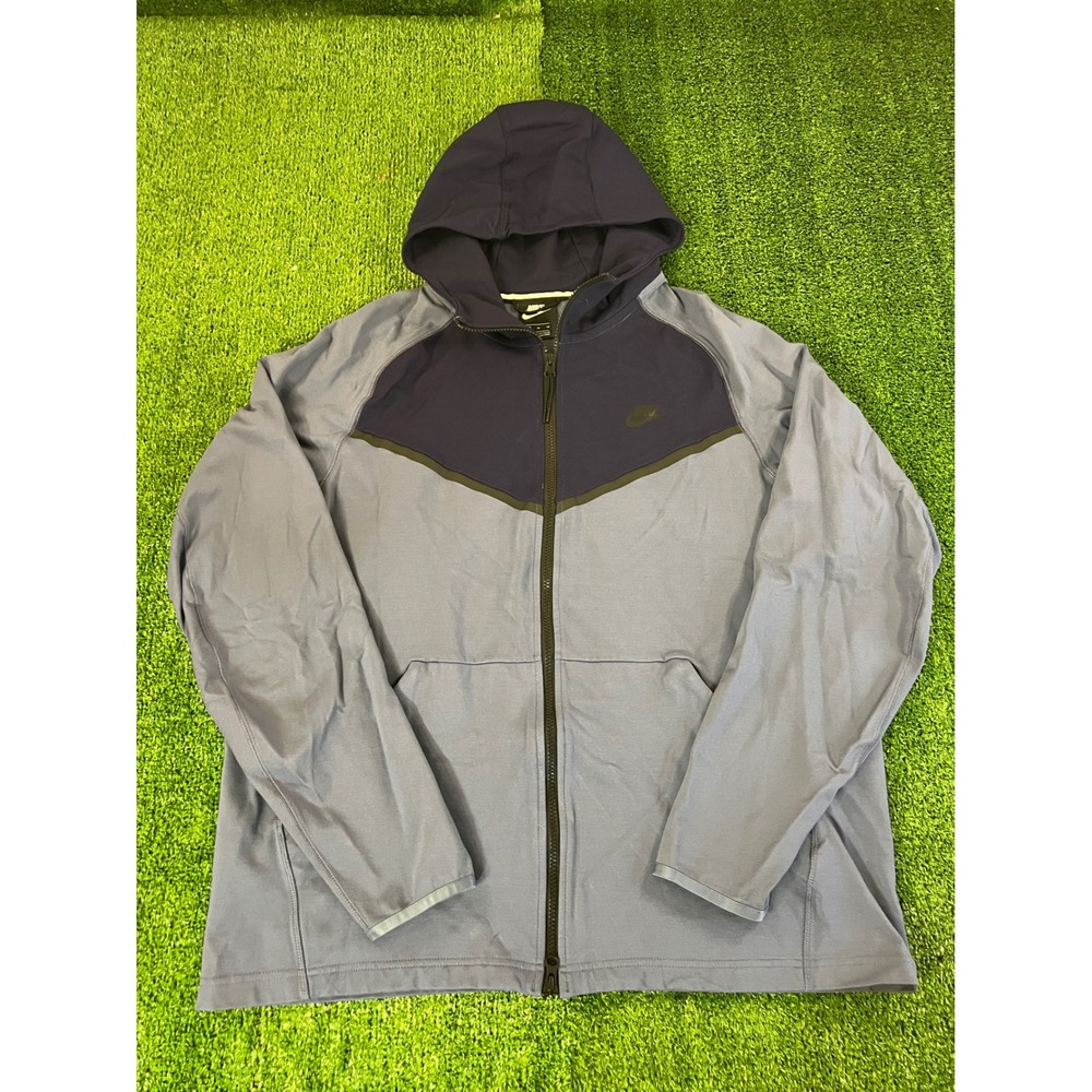 Nike Tech Fleece Full Zip Hoodie Mens XL Blue Colorblock CJ4277-491 Sportswear